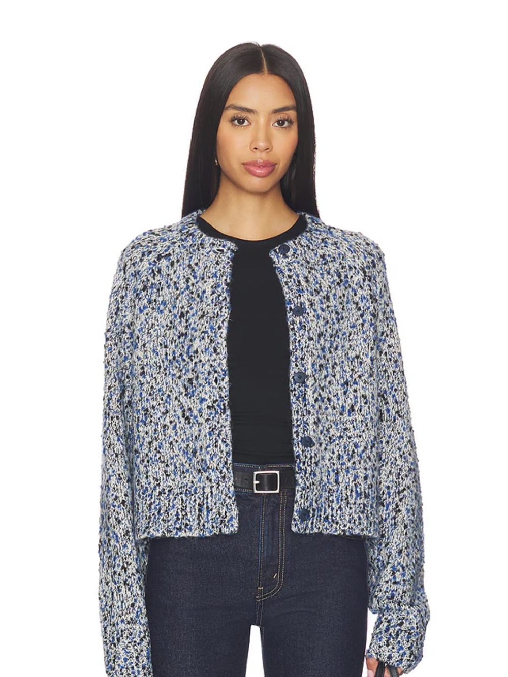 Aligne Knitted Cardigan - Blue Marble
